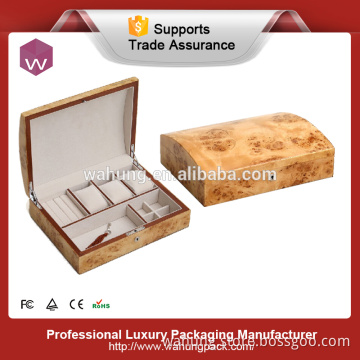 Custom high lacquer wood watch storage case for jewelry